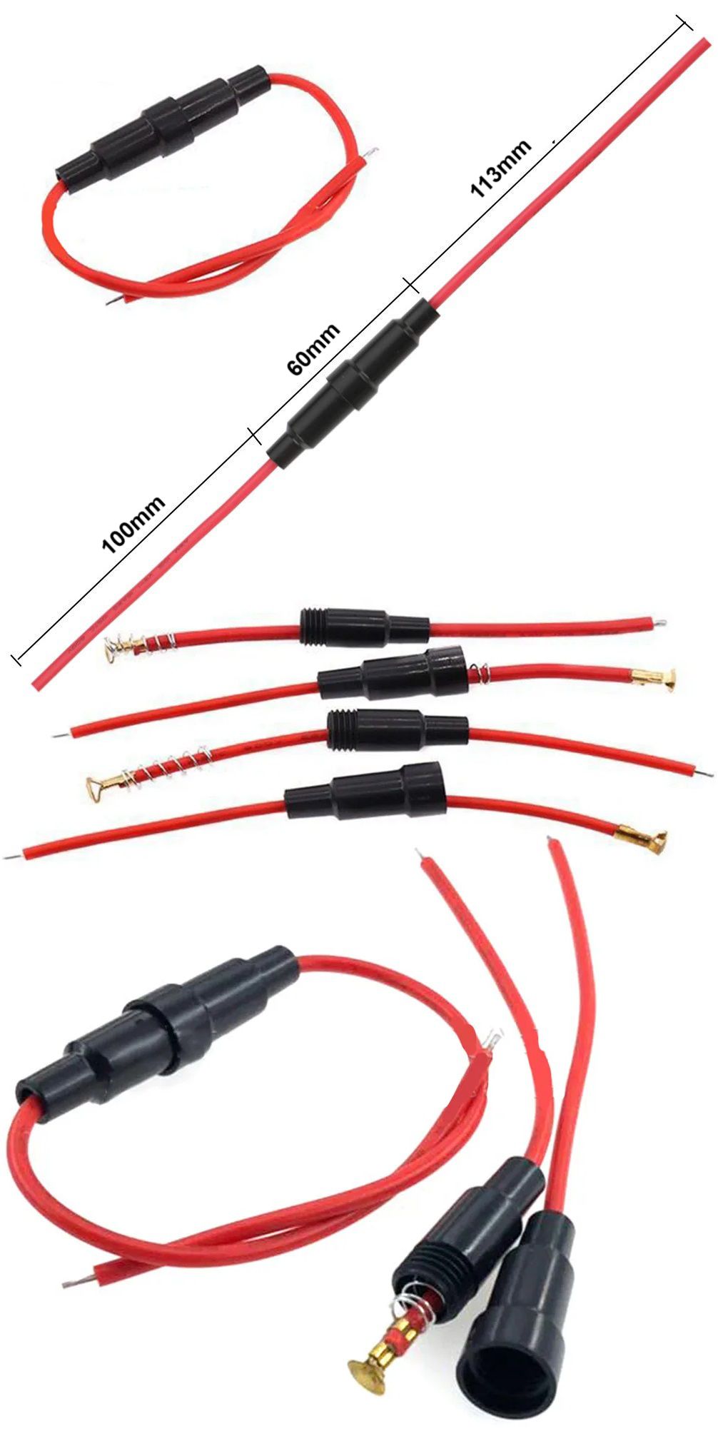 Porta fusible 6x30 rojo-negro